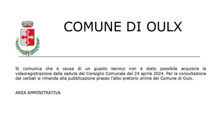 Comunicazione Consiglio Comunale del 24.04.2024